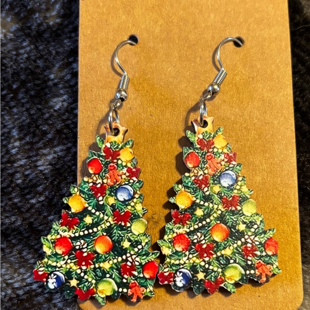 Festive Christmas Tree Earrings